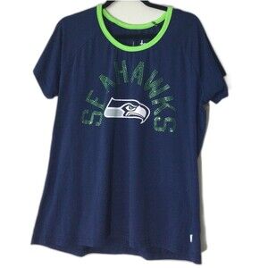 Touch Stadium T-Shirt Women’s Size XL Blue Green Seattle Seahawks Rhinestones